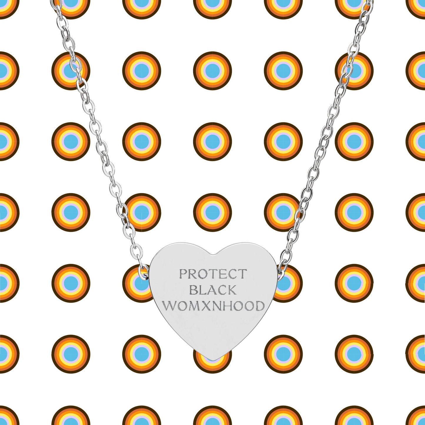 “Protect Black Womxnhood” — Engraved Heart Pendant Necklace
