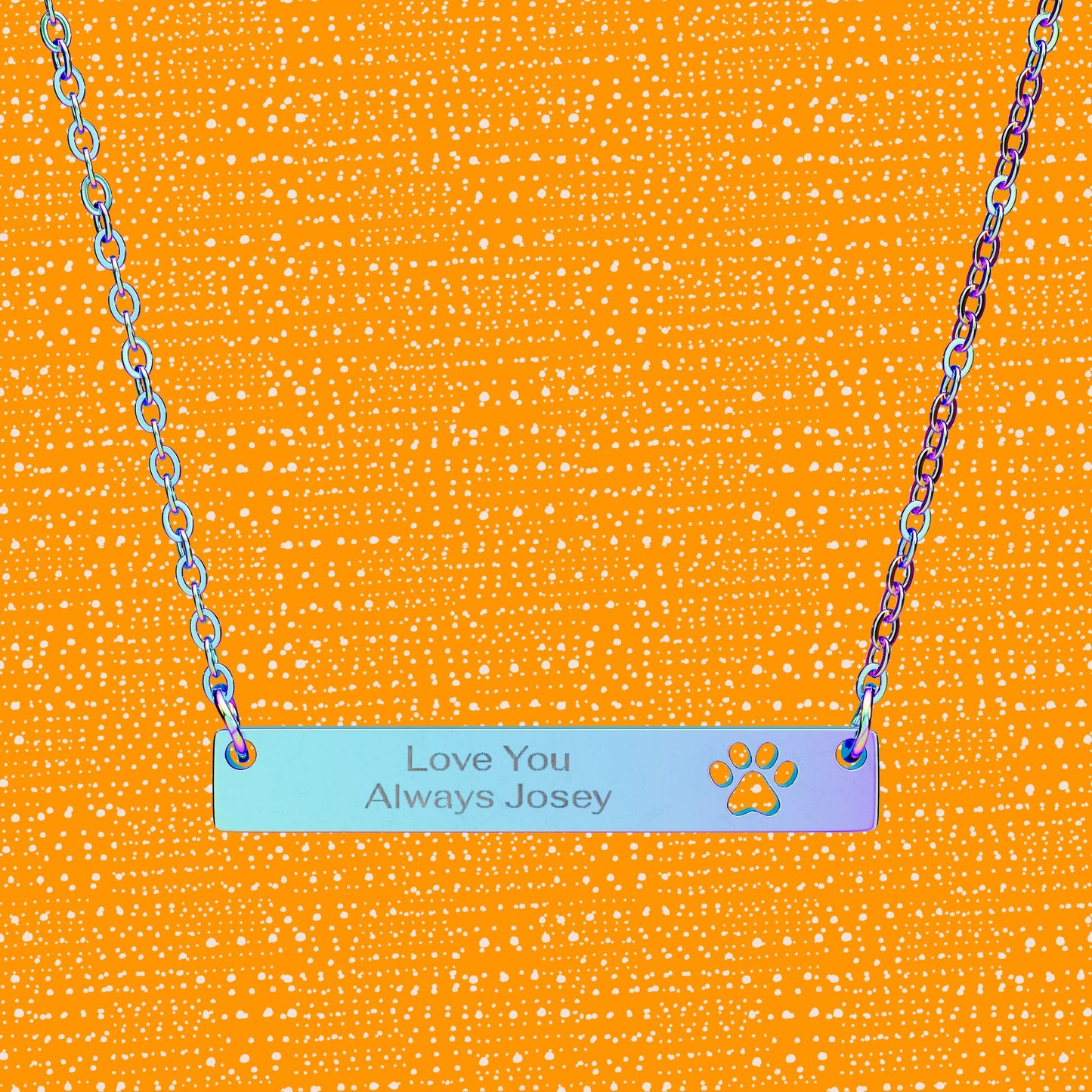 Personalizable Paw Cutout Bar Necklace