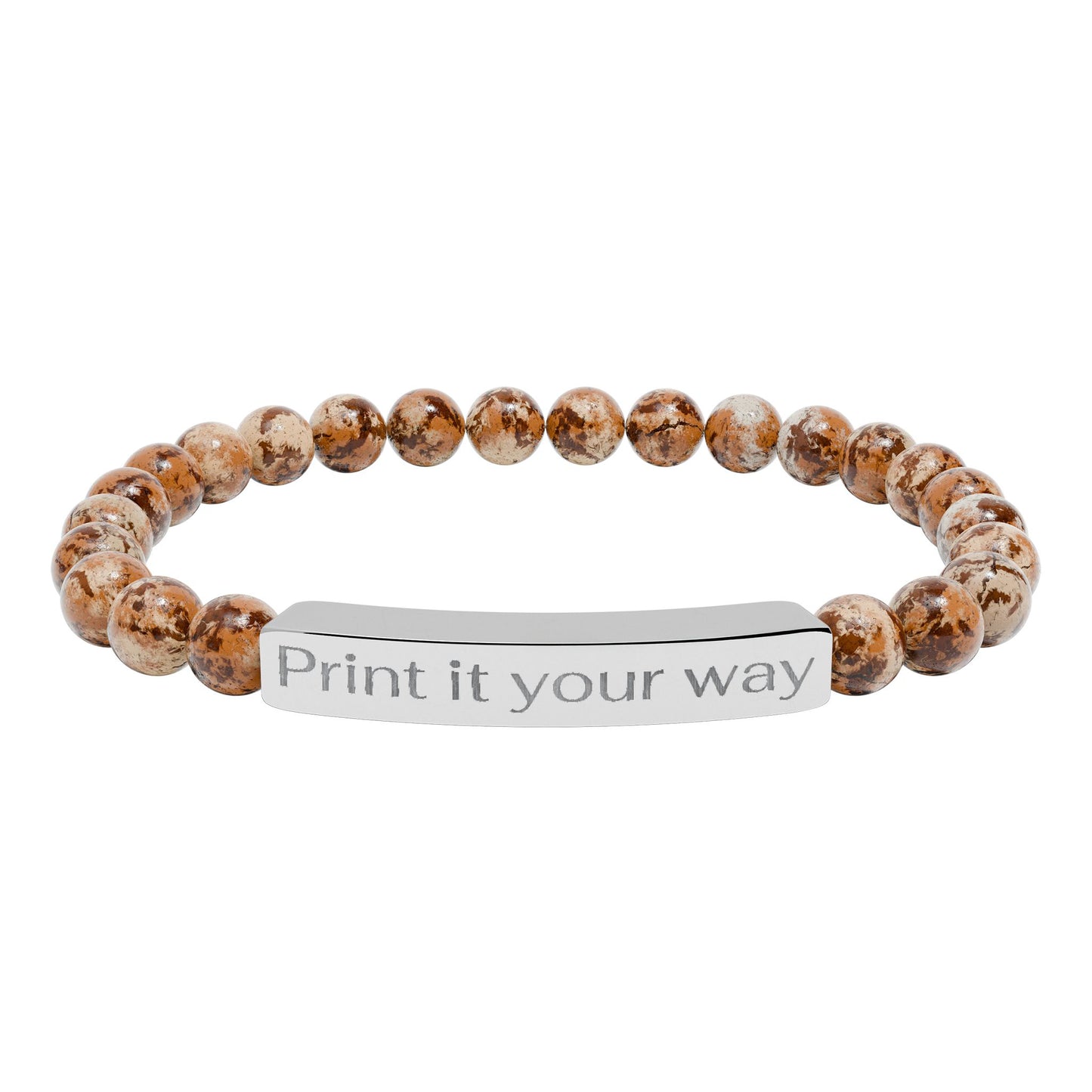 Engravable Natural Bead Bracelet