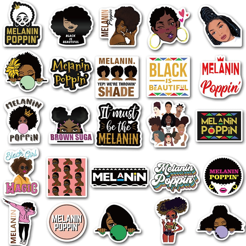 Melanin Poppin Stickers