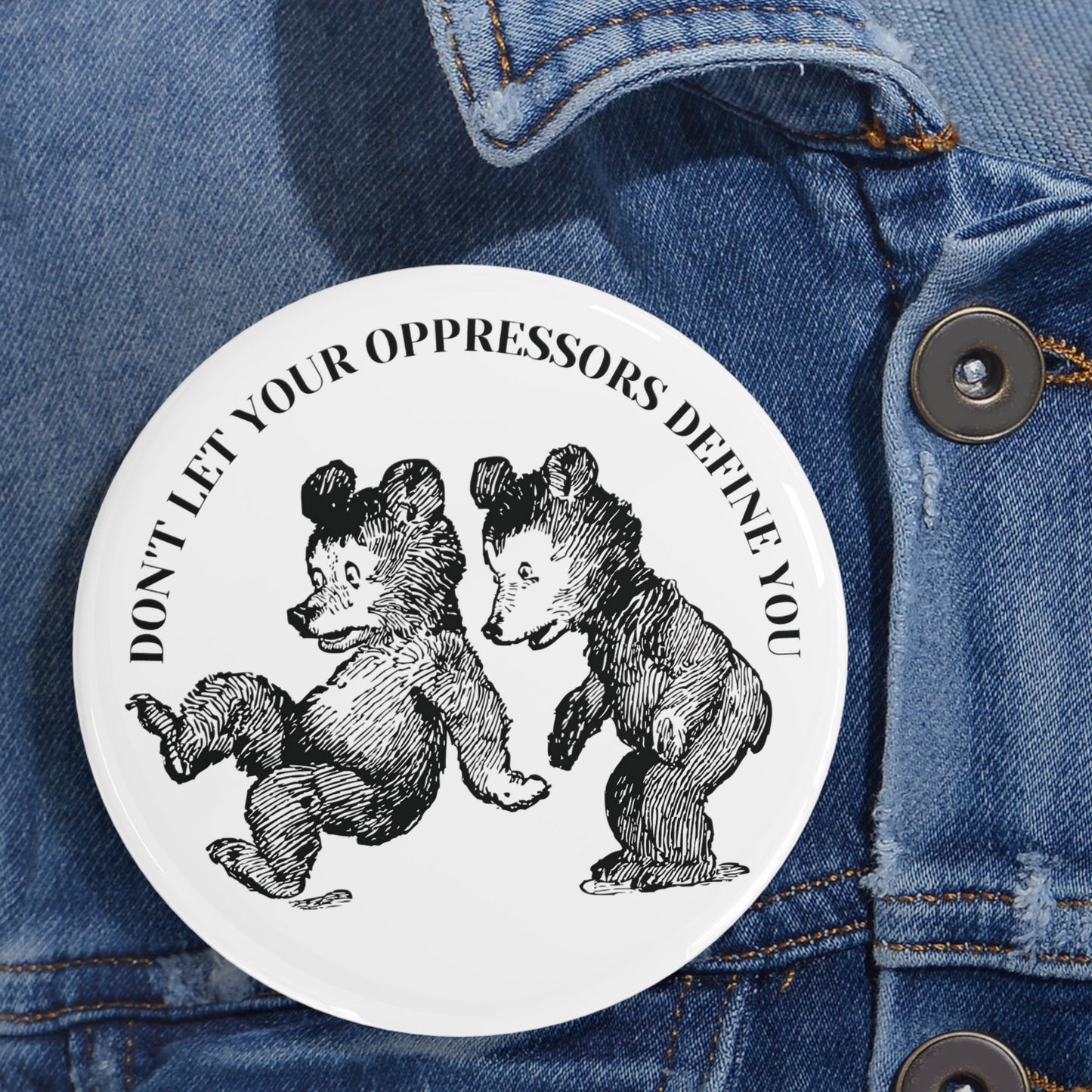 Cautious Care Bears - Round Pin