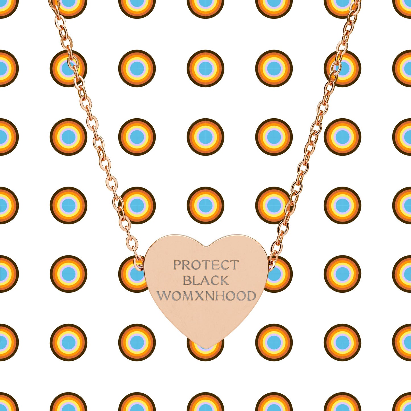 “Protect Black Womxnhood” —  Engraved Heart Pendant Necklace