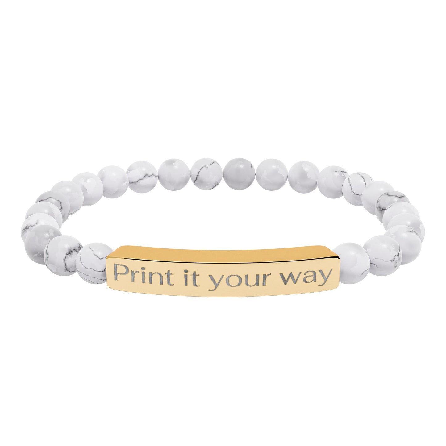 Engravable Natural Bead Bracelet
