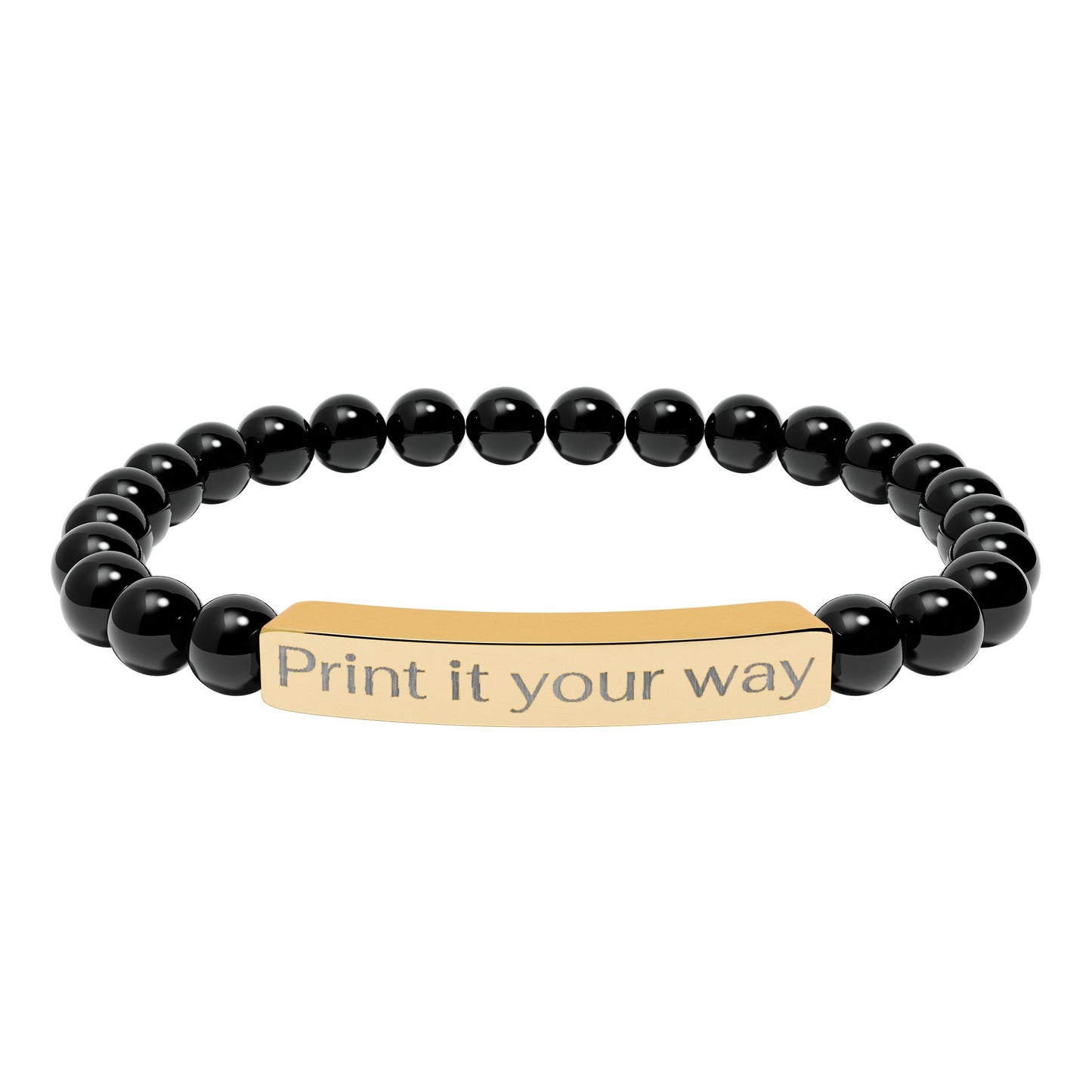 Engravable Natural Bead Bracelet
