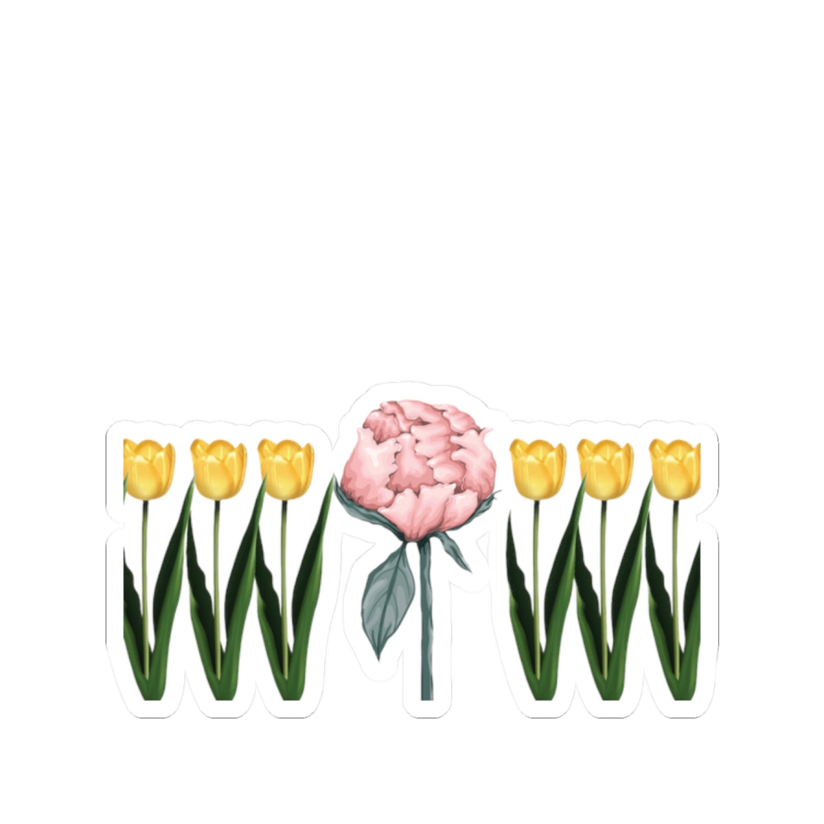 A Peony In A Tulip Garden — Stickers