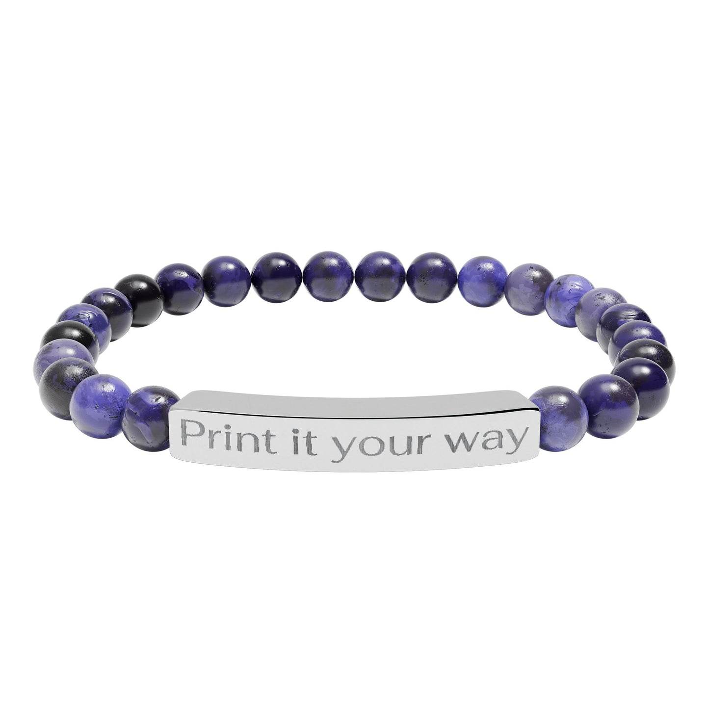 Engravable Natural Bead Bracelet