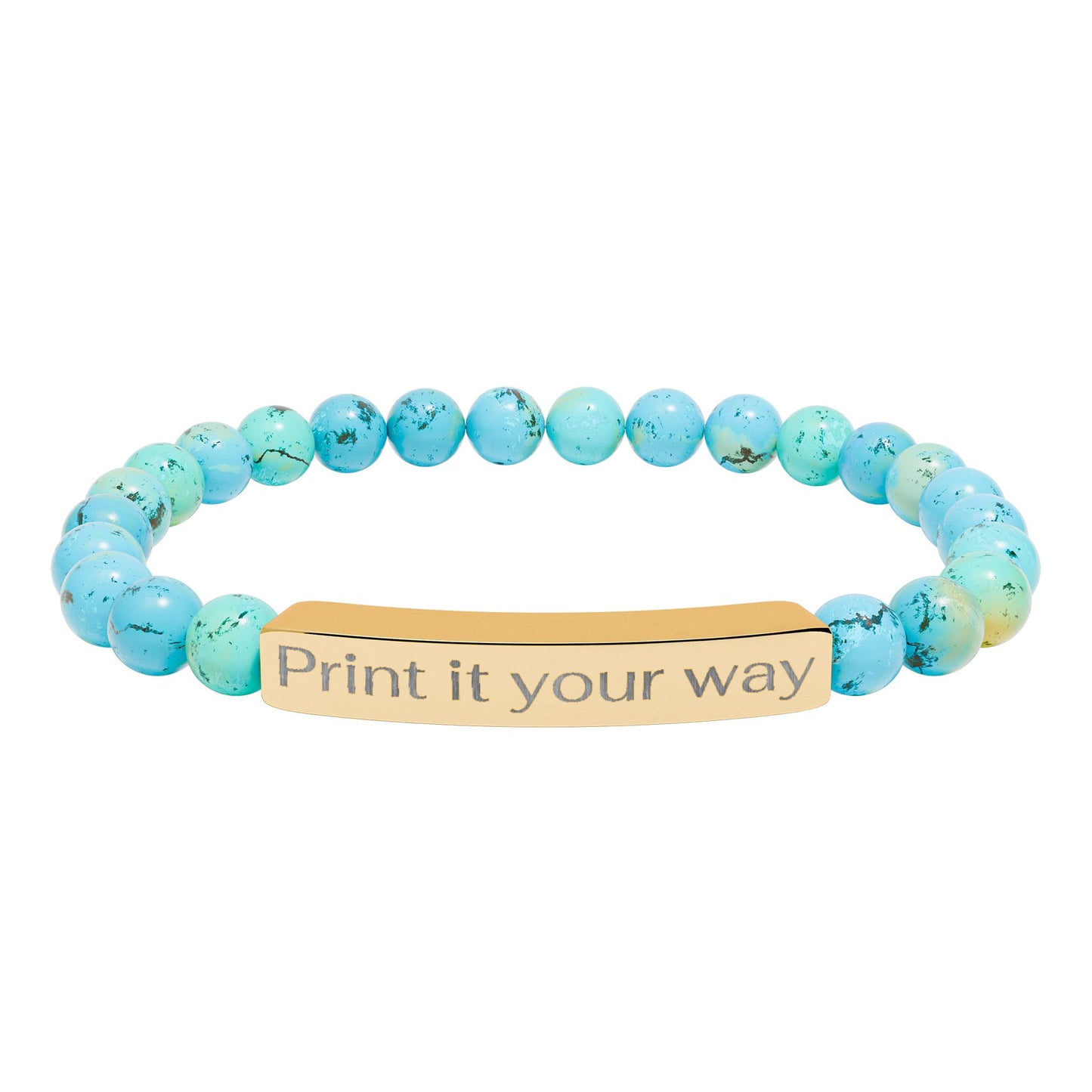 Engravable Natural Bead Bracelet