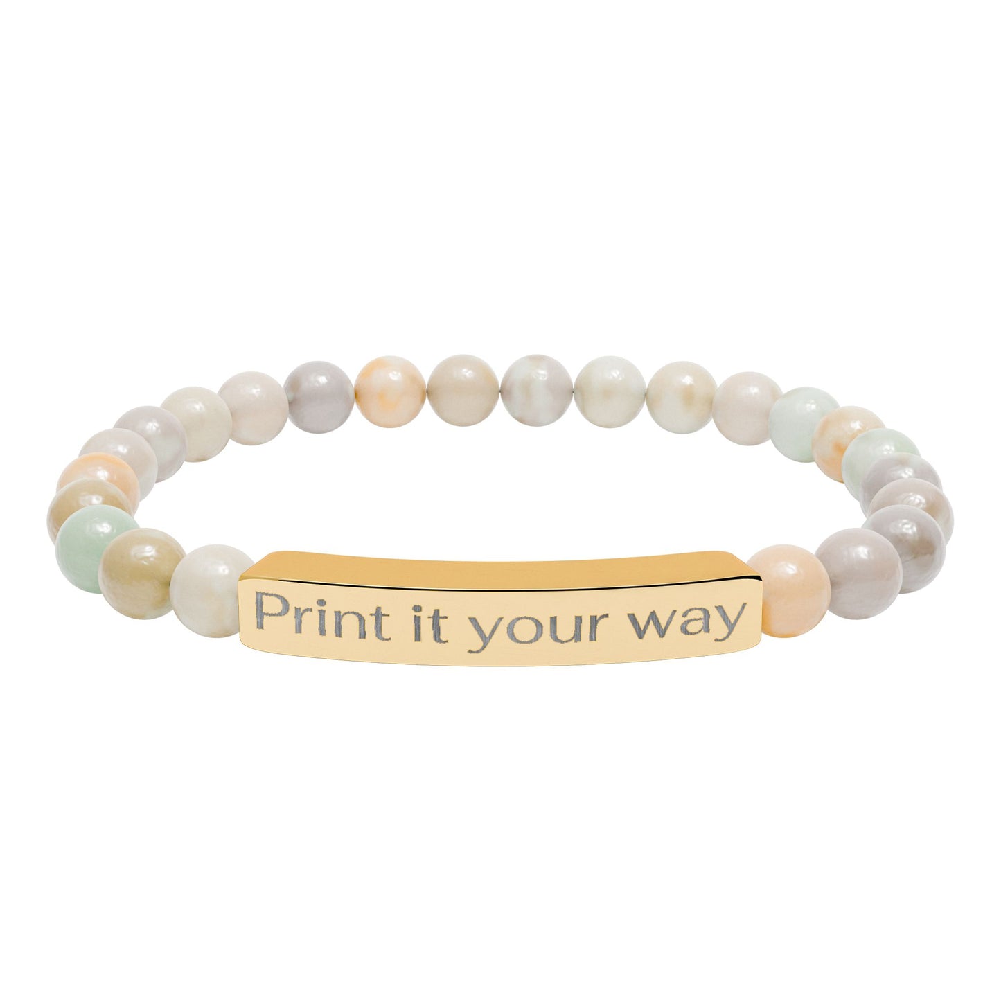 Engravable Natural Bead Bracelet
