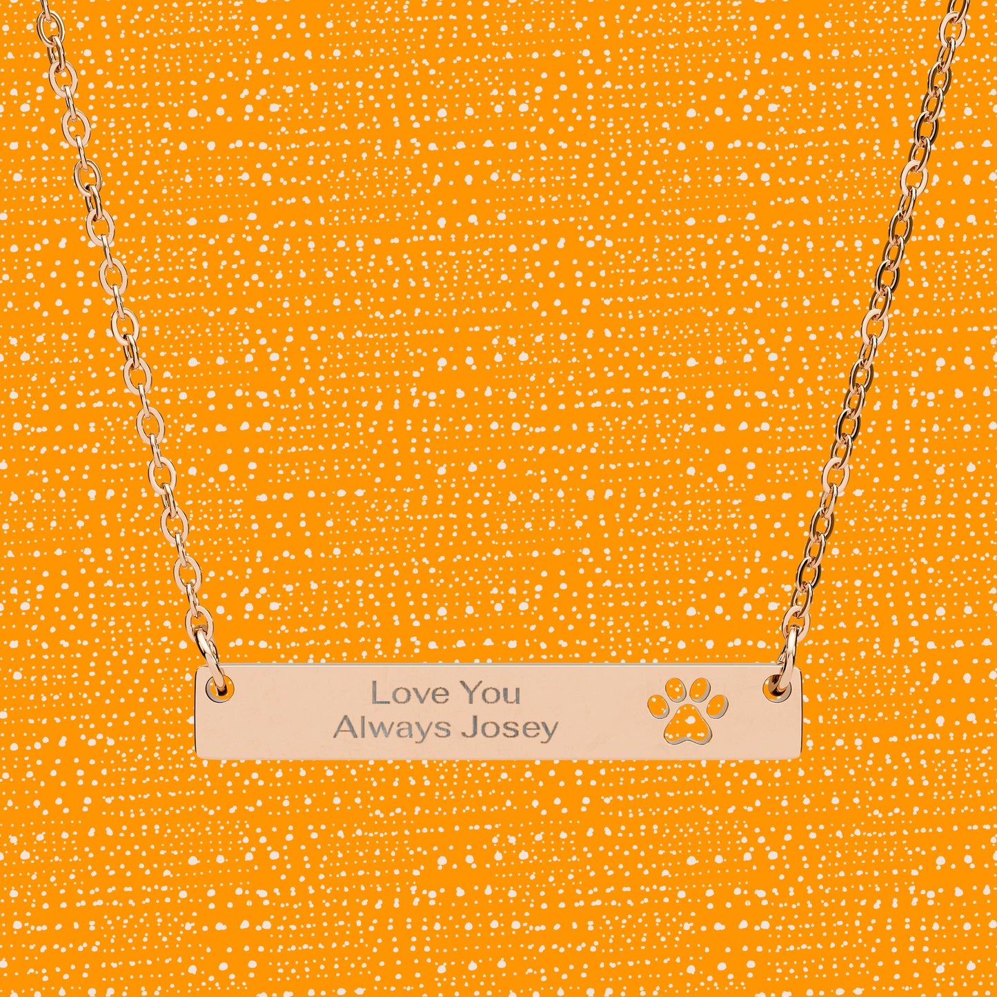 Personalizable Paw Cutout Bar Necklace