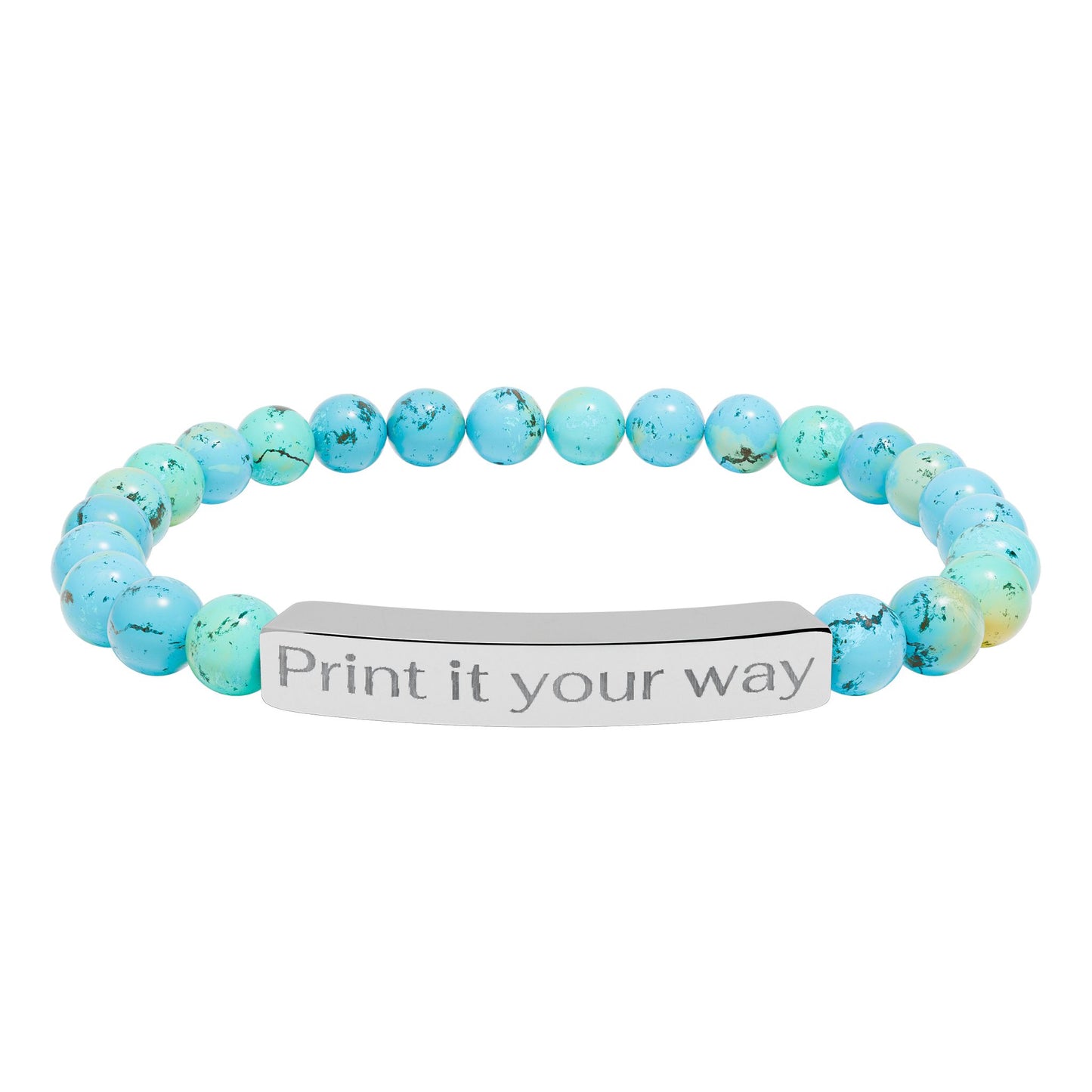 Engravable Natural Bead Bracelet