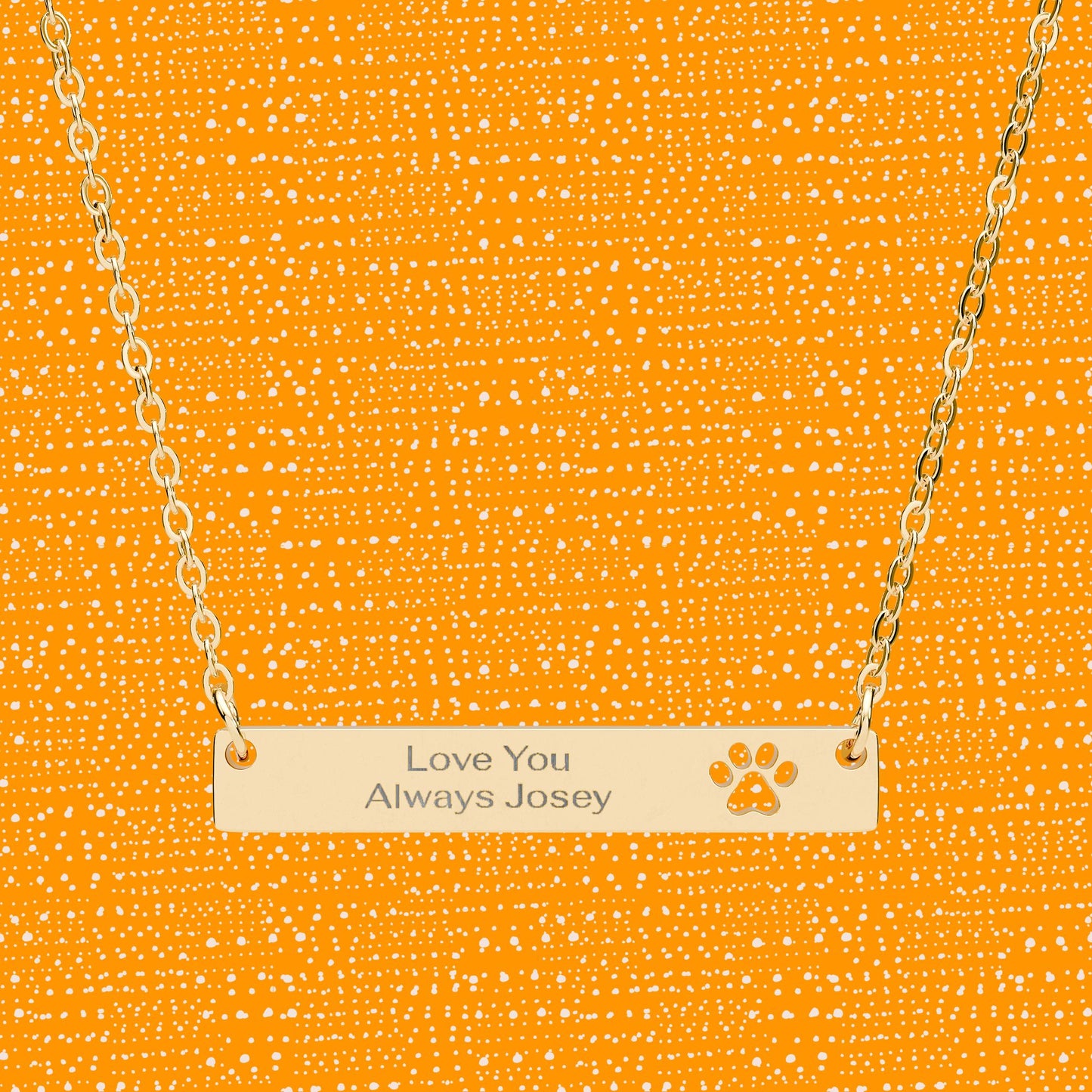 Personalizable Paw Cutout Bar Necklace