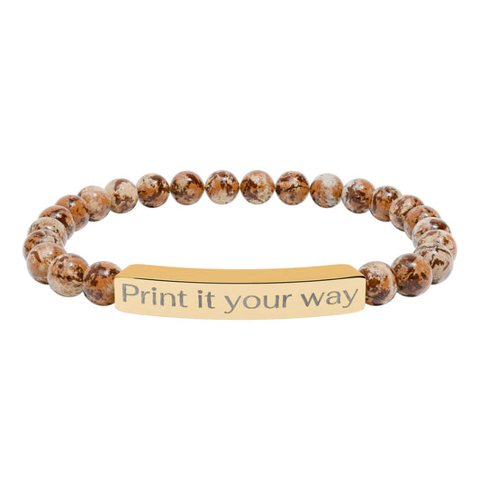 Engravable Natural Bead Bracelet