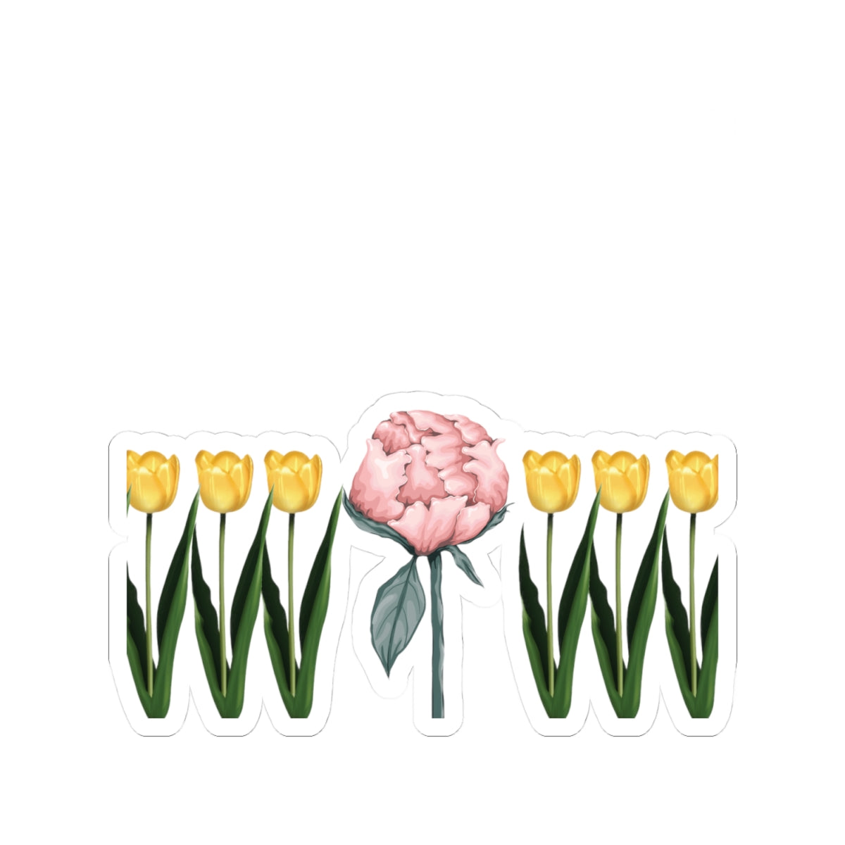 A Peony In A Tulip Garden — Stickers