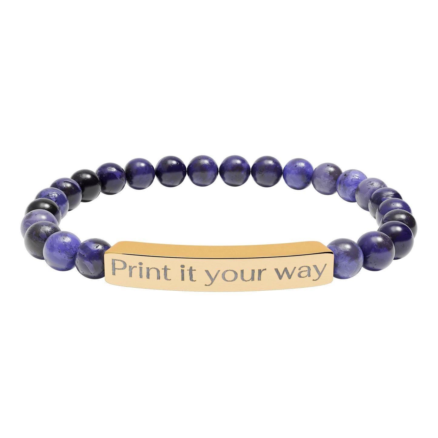 Engravable Natural Bead Bracelet