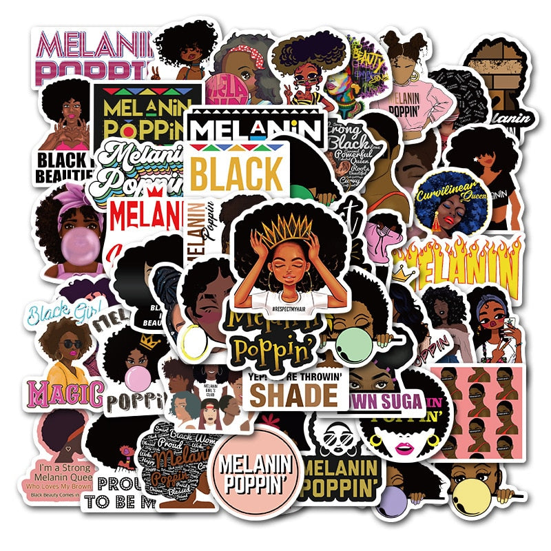 Melanin Poppin Stickers