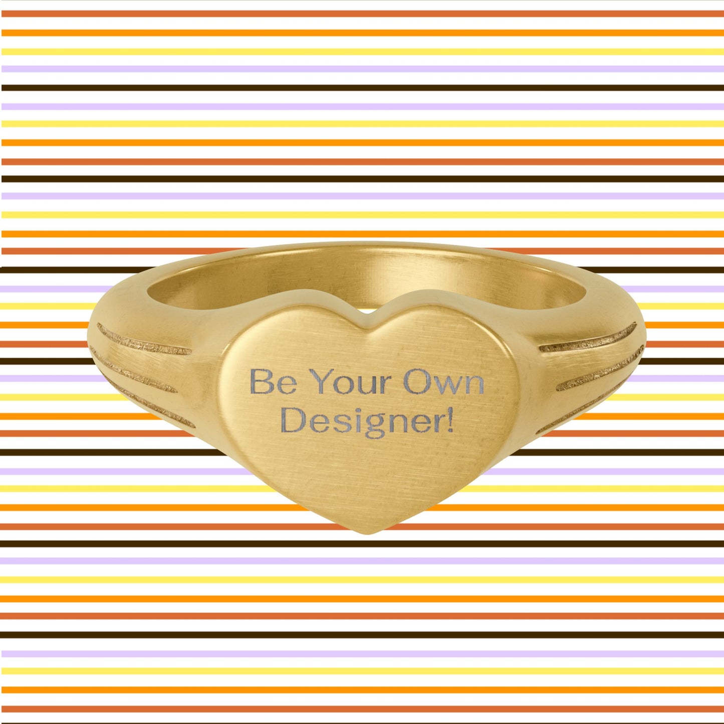 Engravable Heart Signet Ring