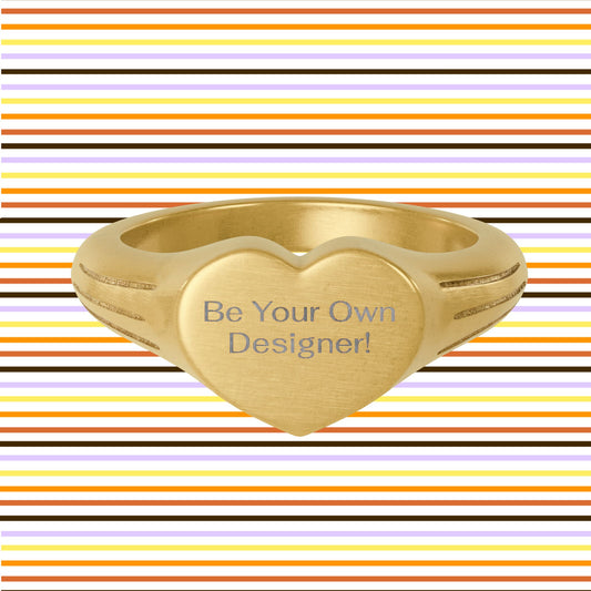 Engravable Heart Signet Ring