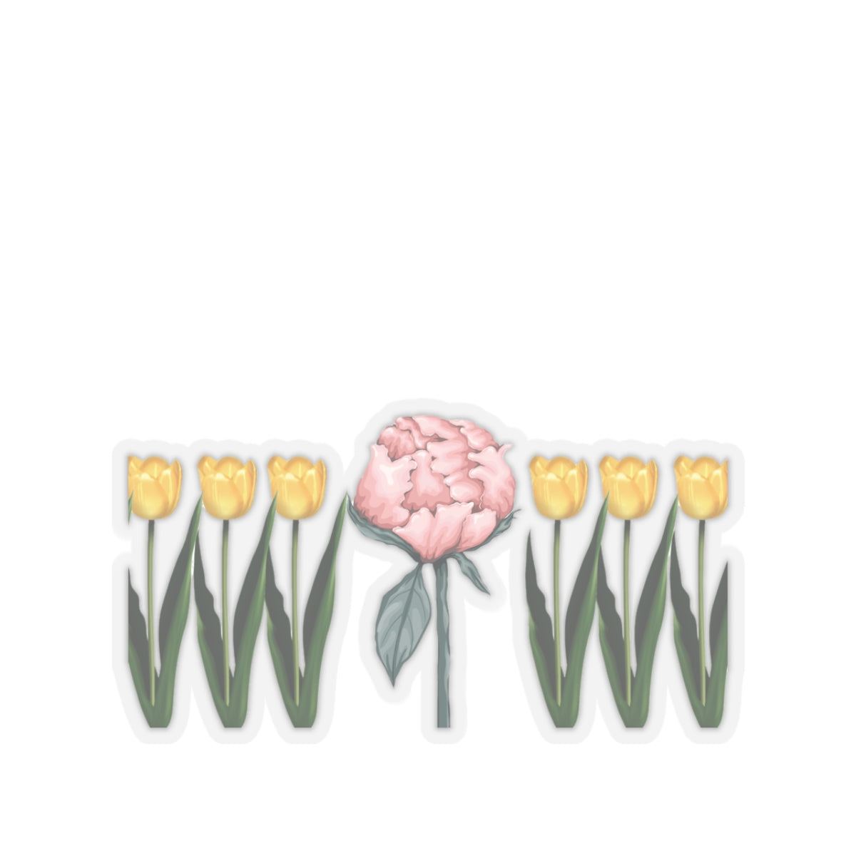 A Peony In A Tulip Garden — Stickers