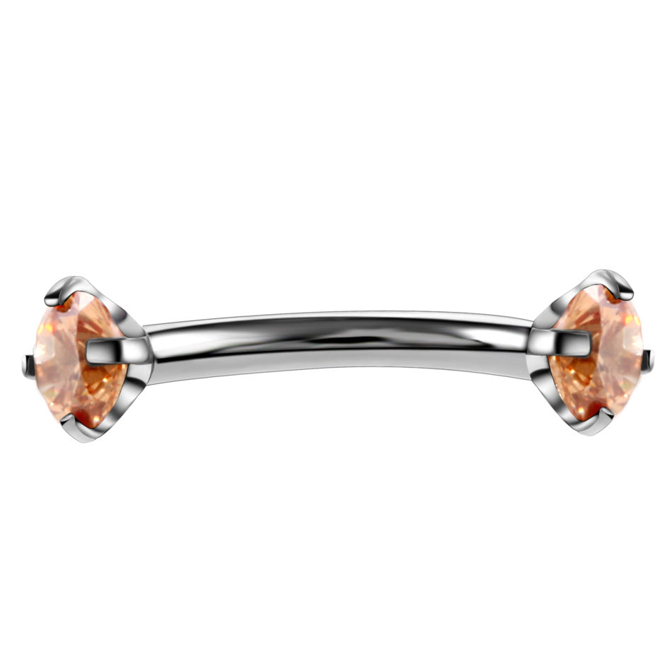 Coloured Zircon Curved Barbell