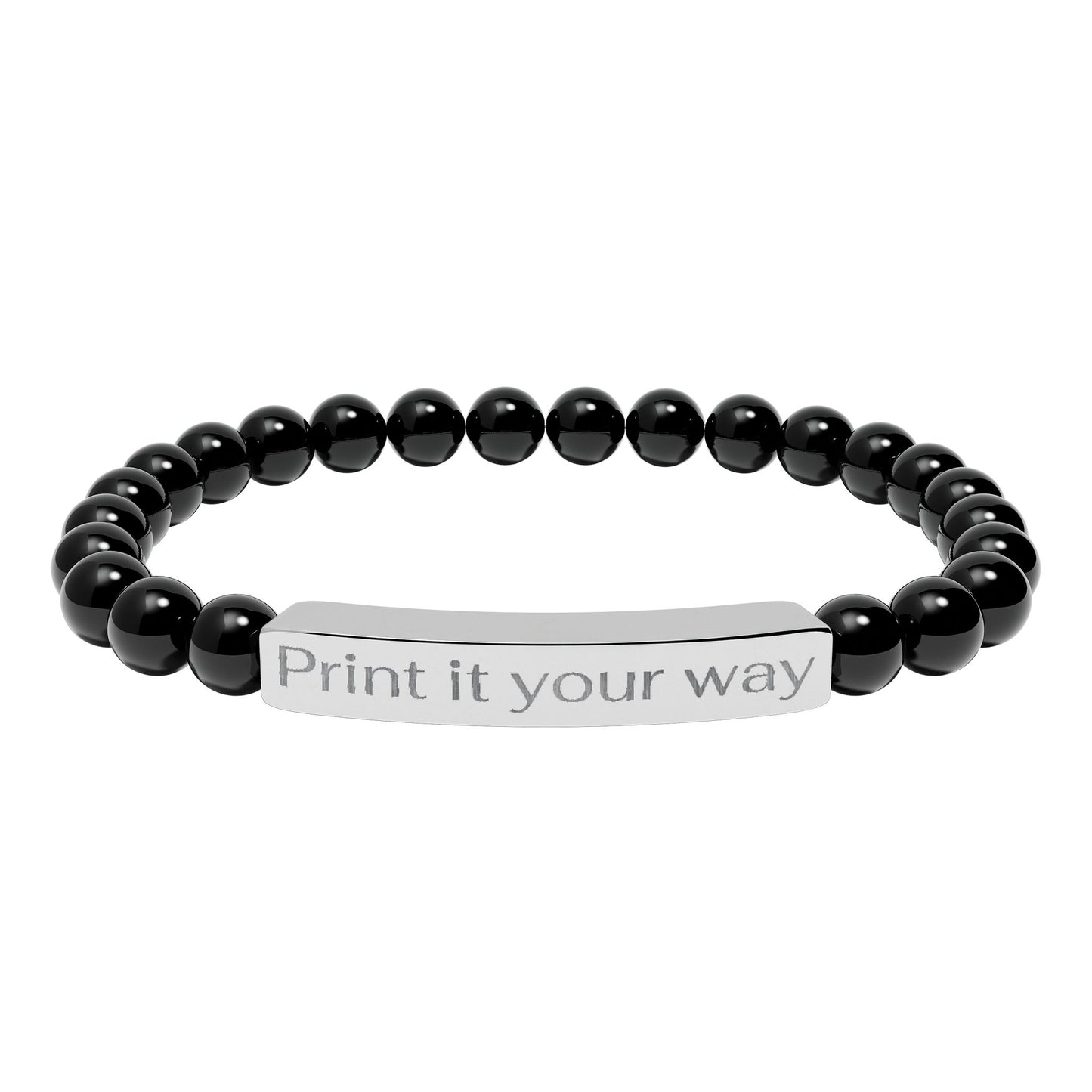 Engravable Natural Bead Bracelet