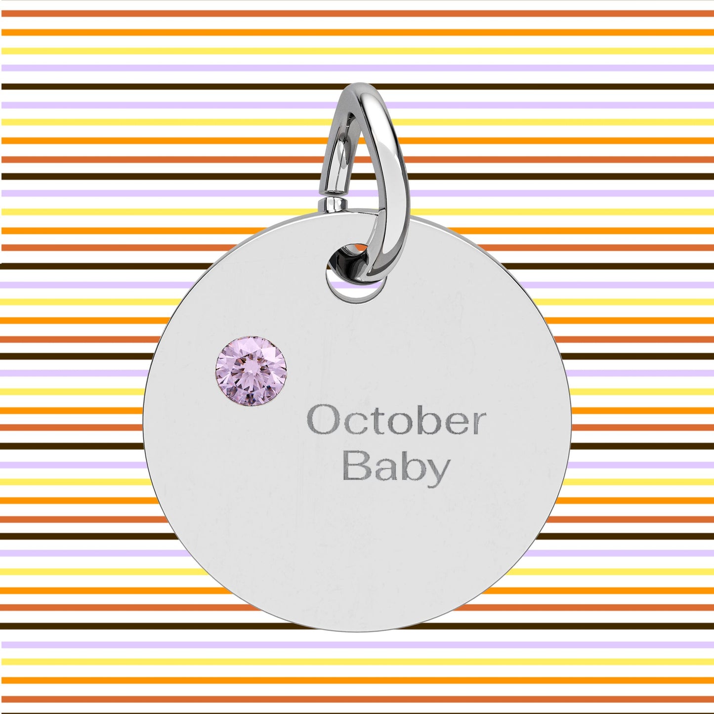 Personalizable Birthstone Circle Charm