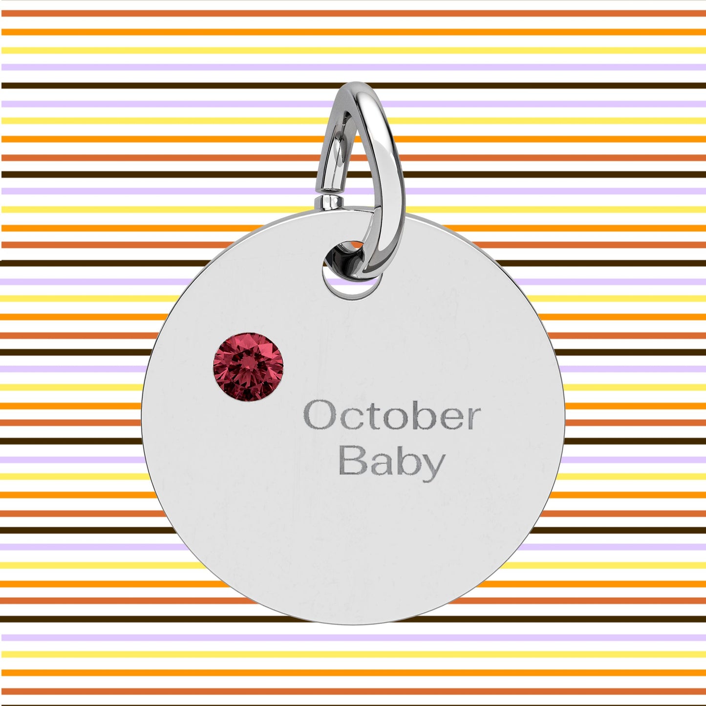 Personalizable Birthstone Circle Charm