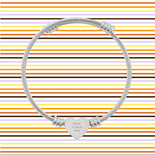 Engravable Heart Cuff Bracelet