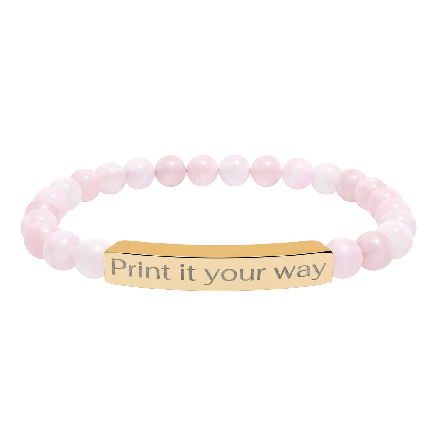 Engravable Natural Bead Bracelet