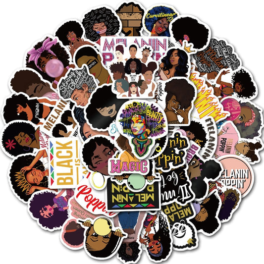 Melanin Poppin Stickers