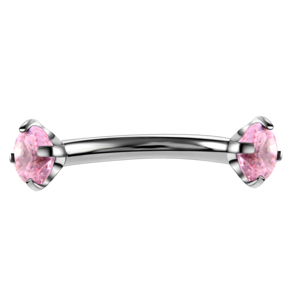 Coloured Zircon Curved Barbell