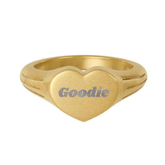 Goodie - Engraved Heart Signet Ring