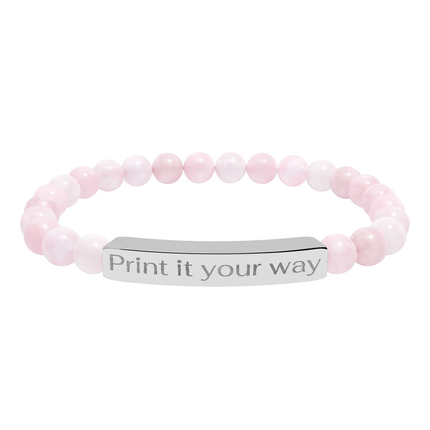 Engravable Natural Bead Bracelet