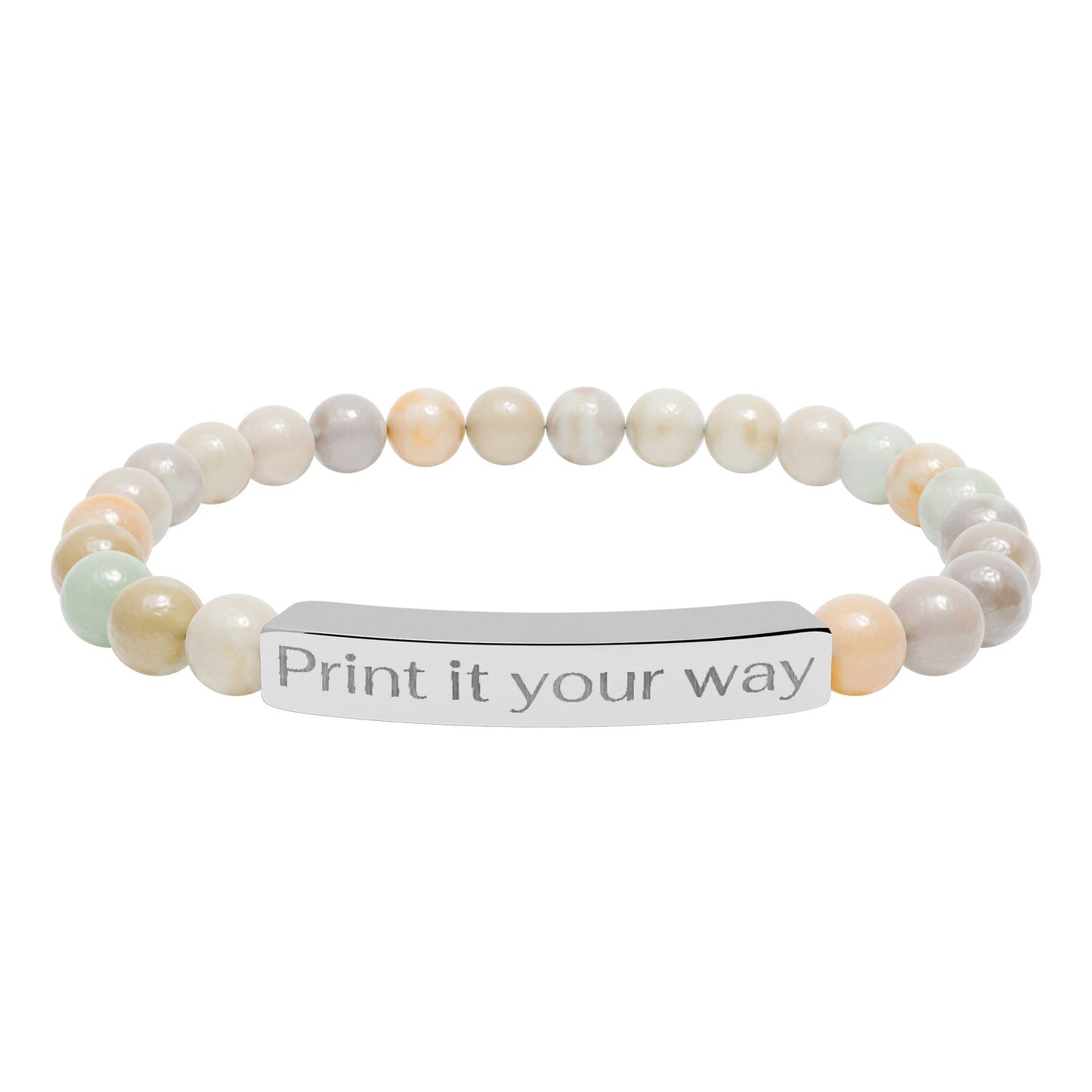 Engravable Natural Bead Bracelet