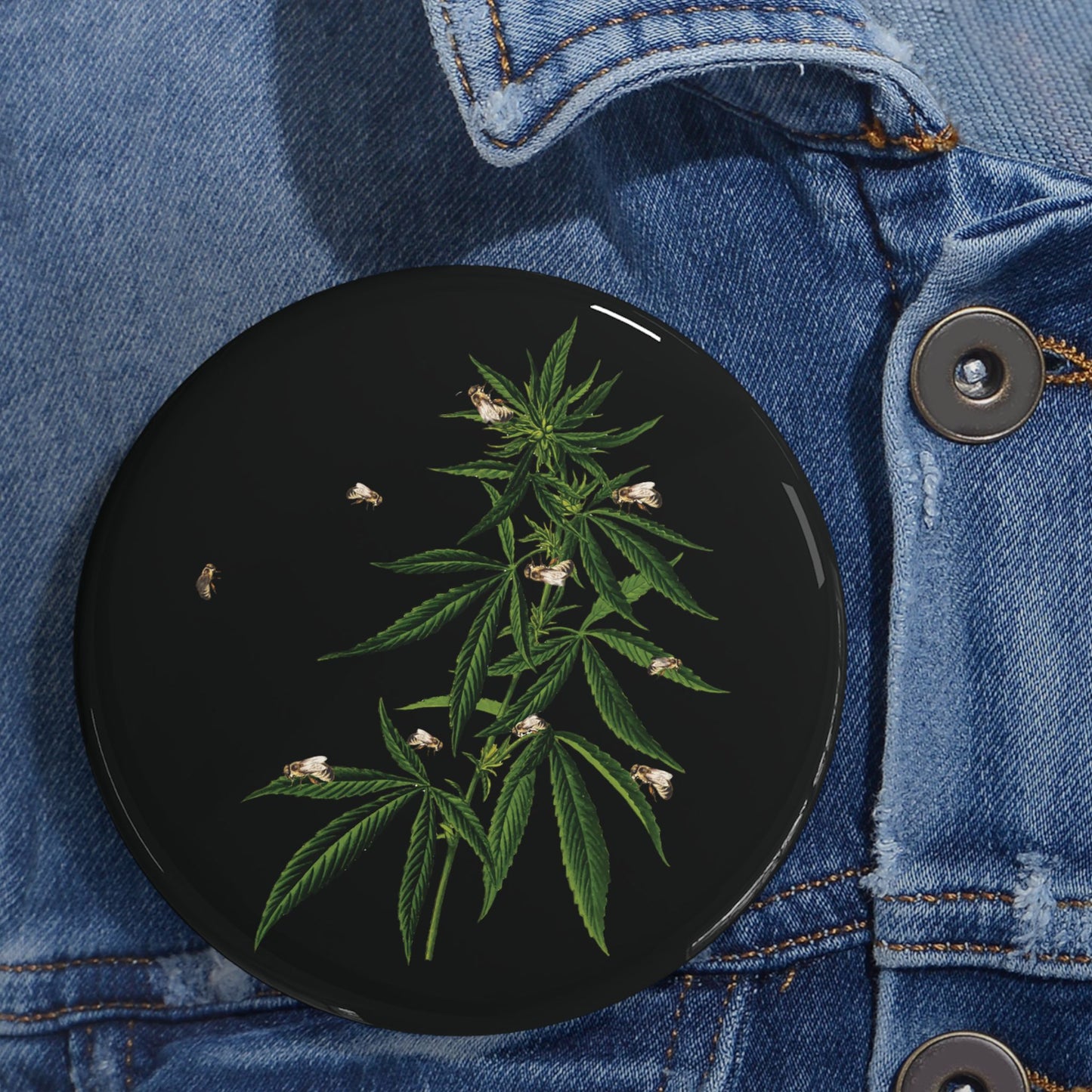 Weed Bee Best Buds - Round Pin
