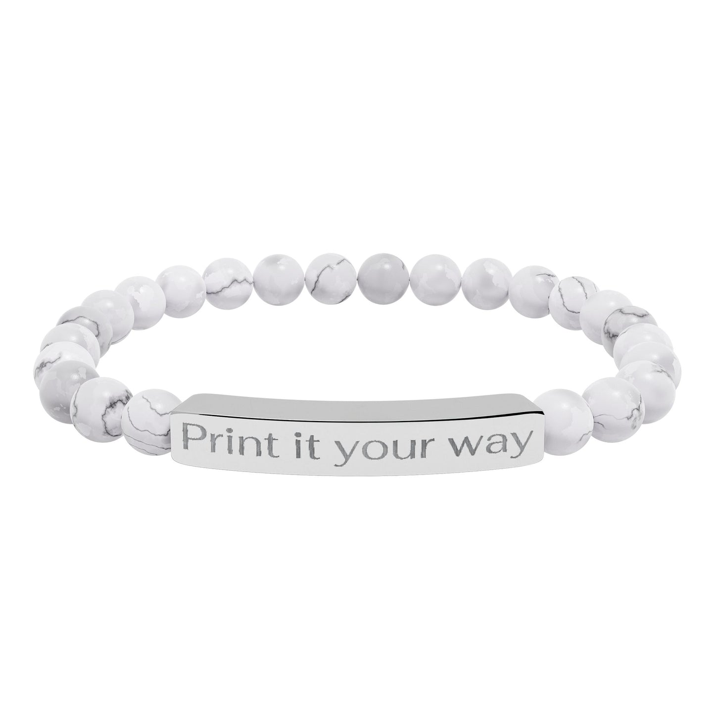 Engravable Natural Bead Bracelet