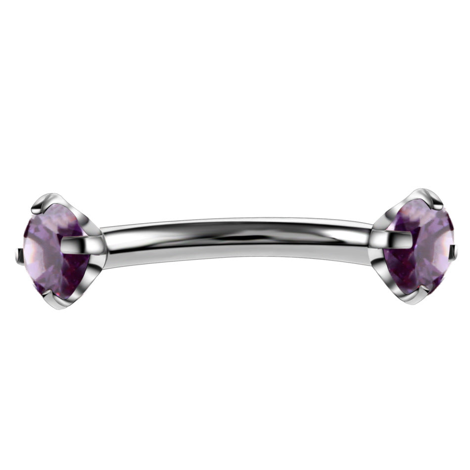 Coloured Zircon Curved Barbell