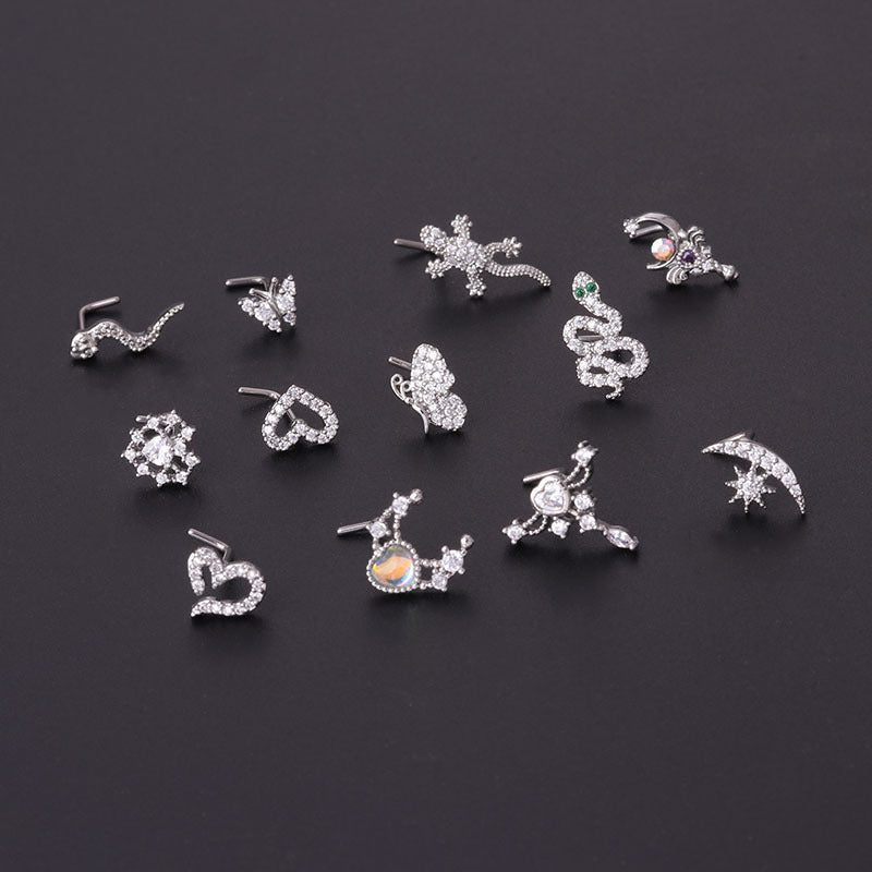 Zircon L & Screw Nose Studs