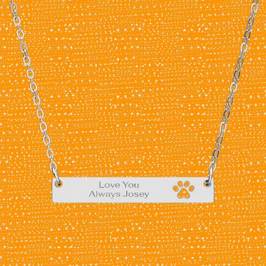 Personalizable Paw Cutout Bar Necklace