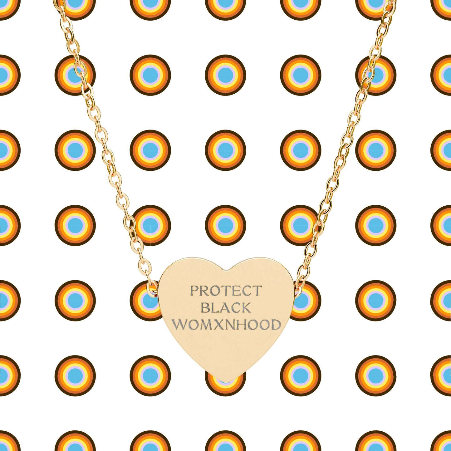 “Protect Black Womxnhood” —  Engraved Heart Pendant Necklace