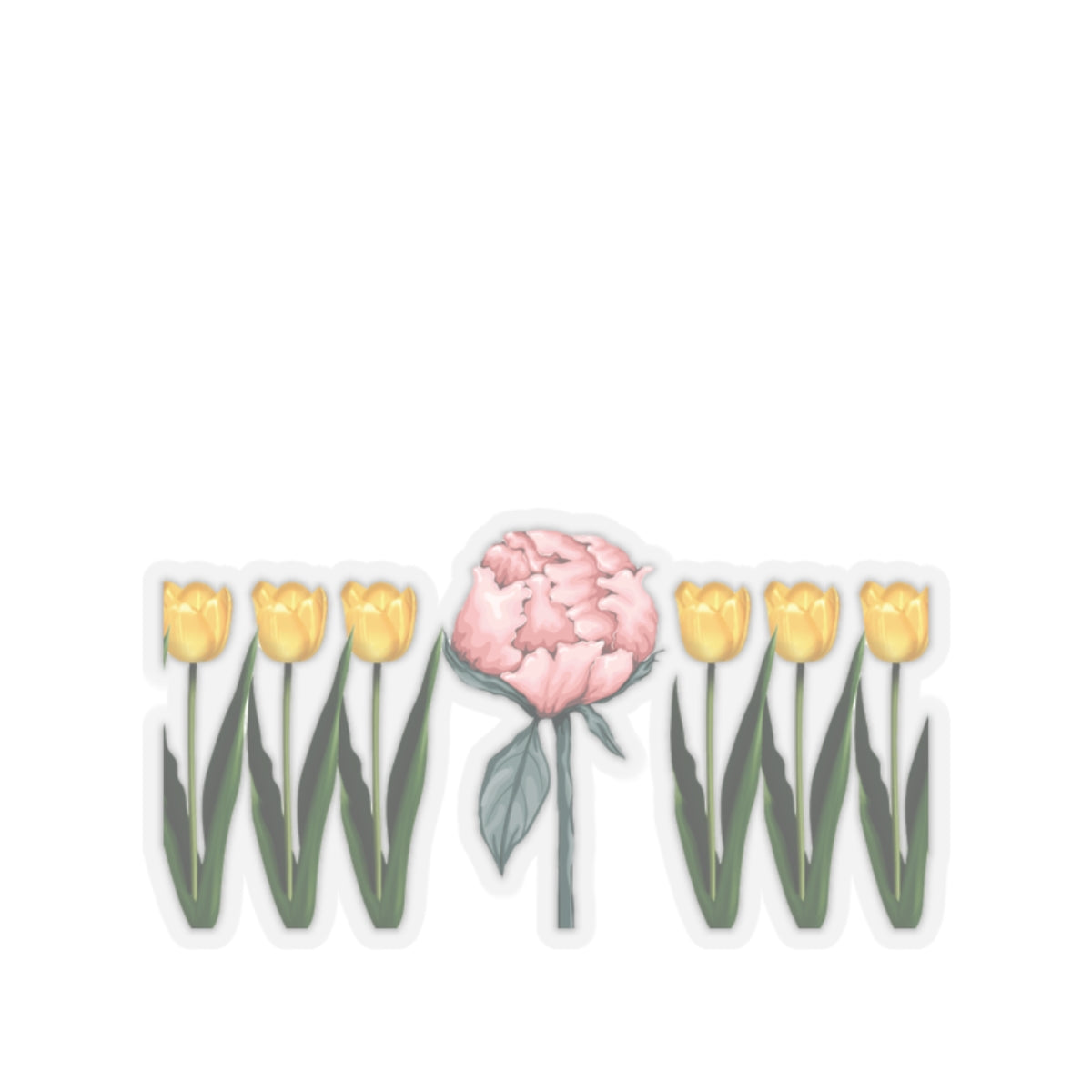 A Peony In A Tulip Garden — Stickers