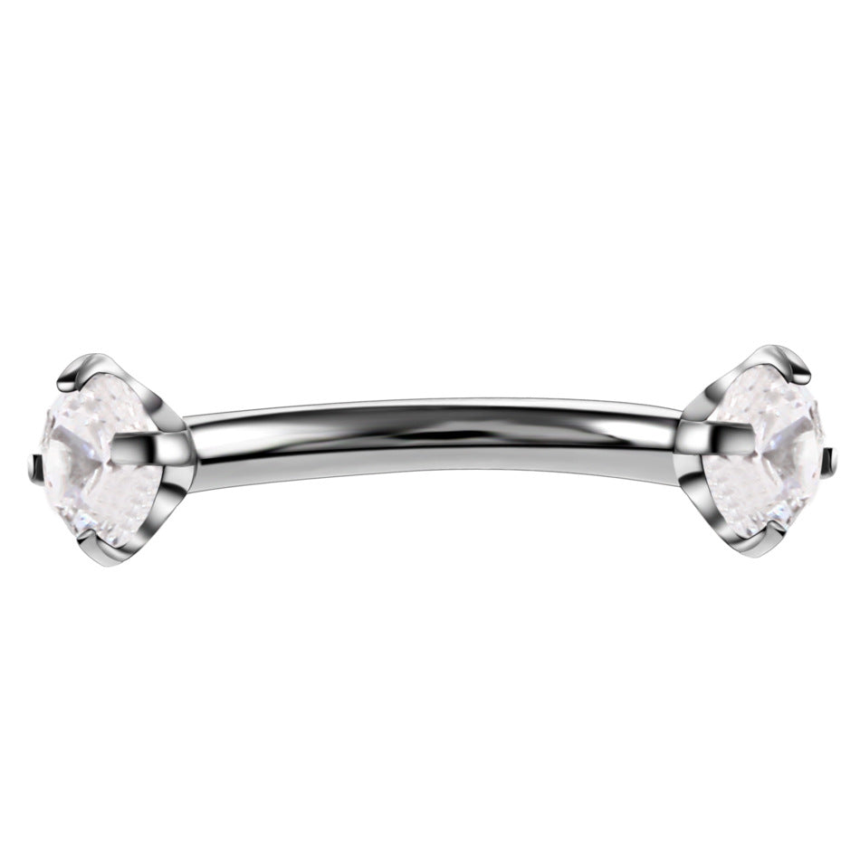 Coloured Zircon Curved Barbell