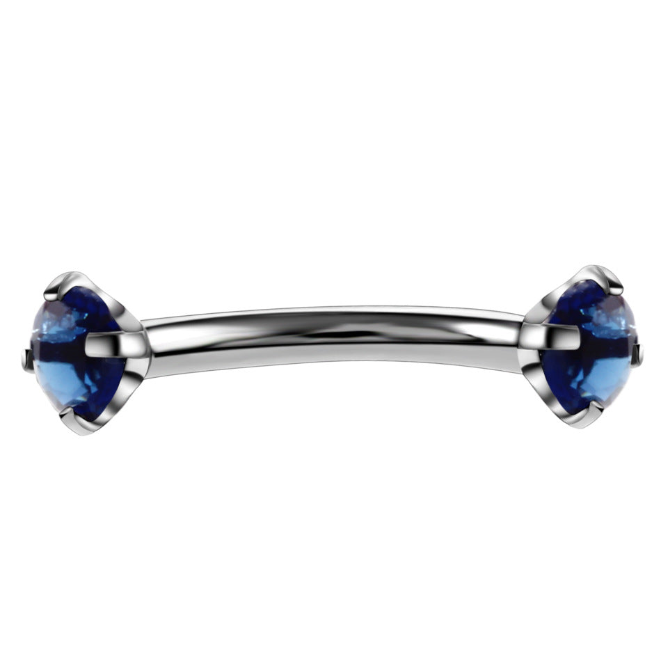 Coloured Zircon Curved Barbell