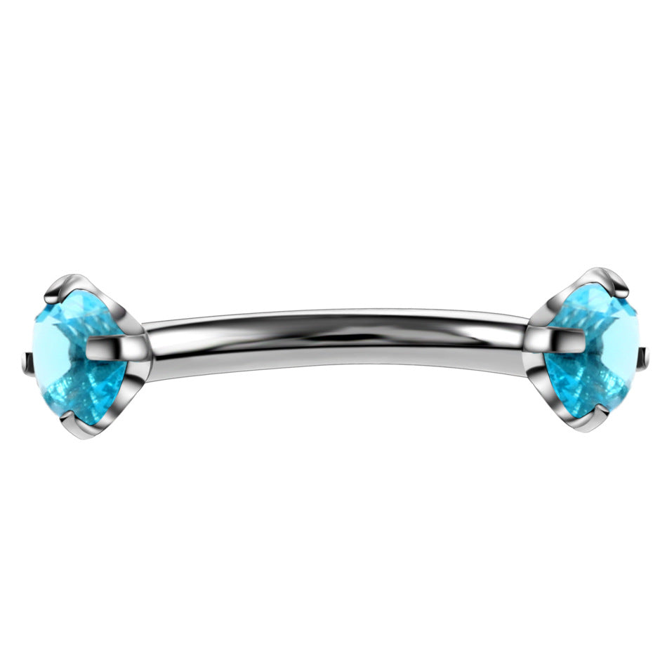 Coloured Zircon Curved Barbell